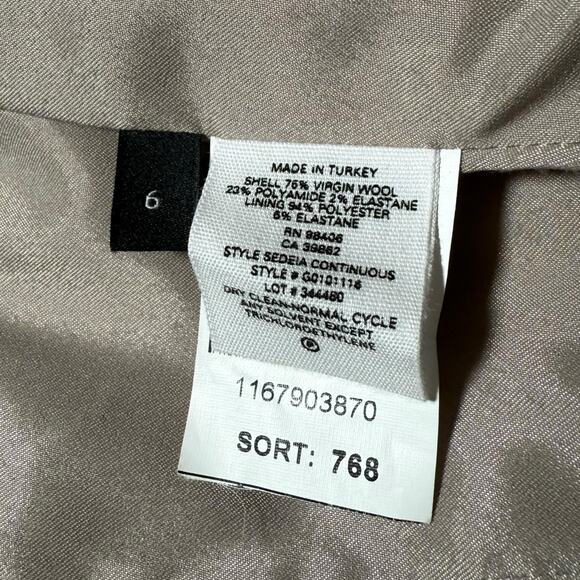 Theory Sedeia Continuous Wool Blend Vest Open Front Notch Lapel Beige - Size 6 - Picture 3 of 8